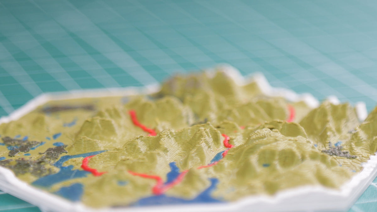 12cm HexCustom 3D Topographic Trail Map