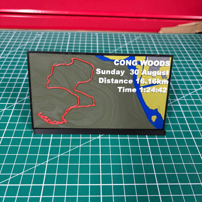 Event Plaque 3D Topographic Trail Map With Details