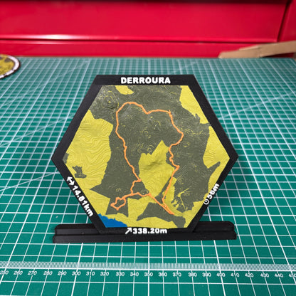 12cm HexCustom 3D Topographic Trail Map With Time & Distance
